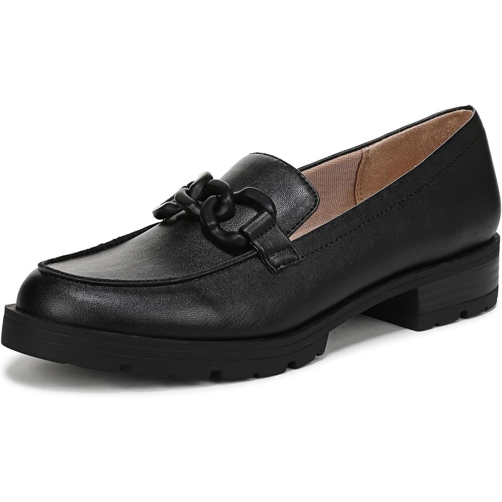 LifeStride Women's London 2 Loafer Black Smooth Size 6 Wide